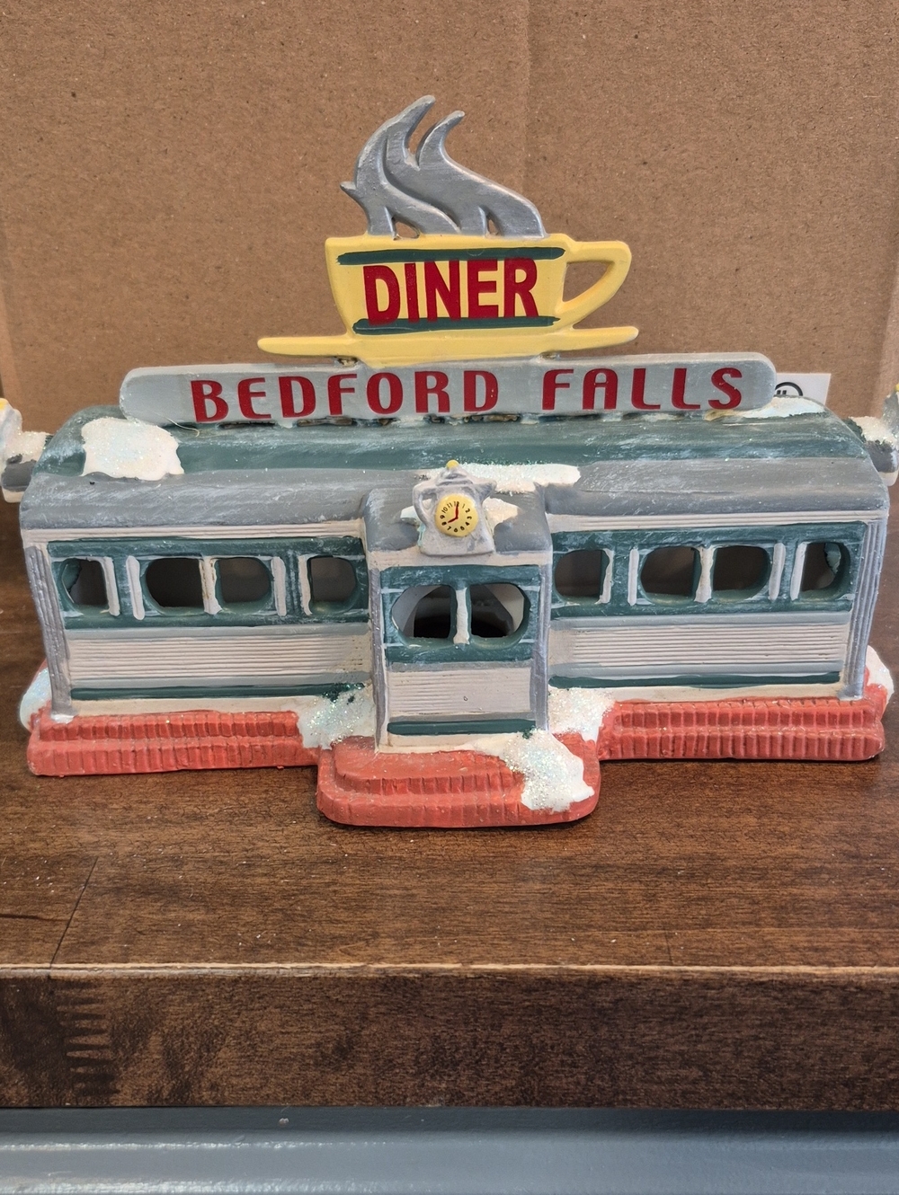 Bedford Falls Diner Decorative Figurine - Blue and Red